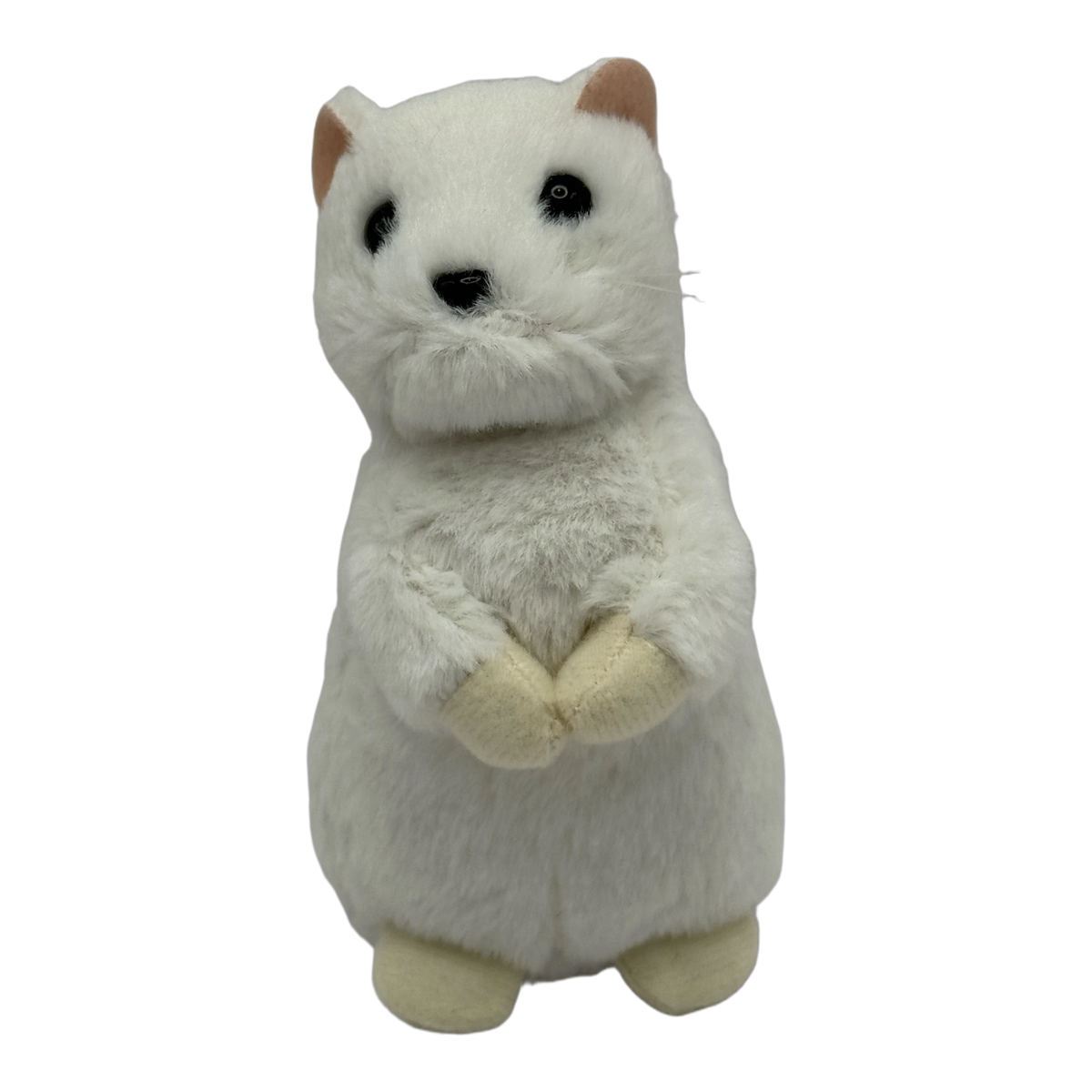 Ty Inc おこじょぬいぐるみキーホルダー 冬毛(白) 正面