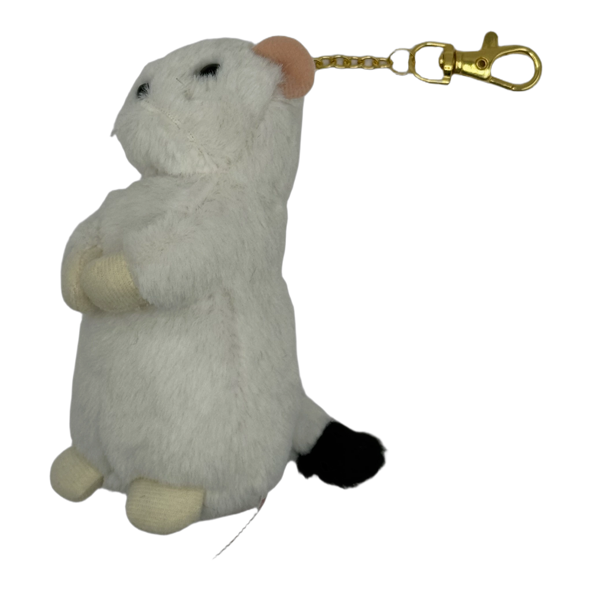 Ty Inc おこじょぬいぐるみキーホルダー 冬毛(白) 側面