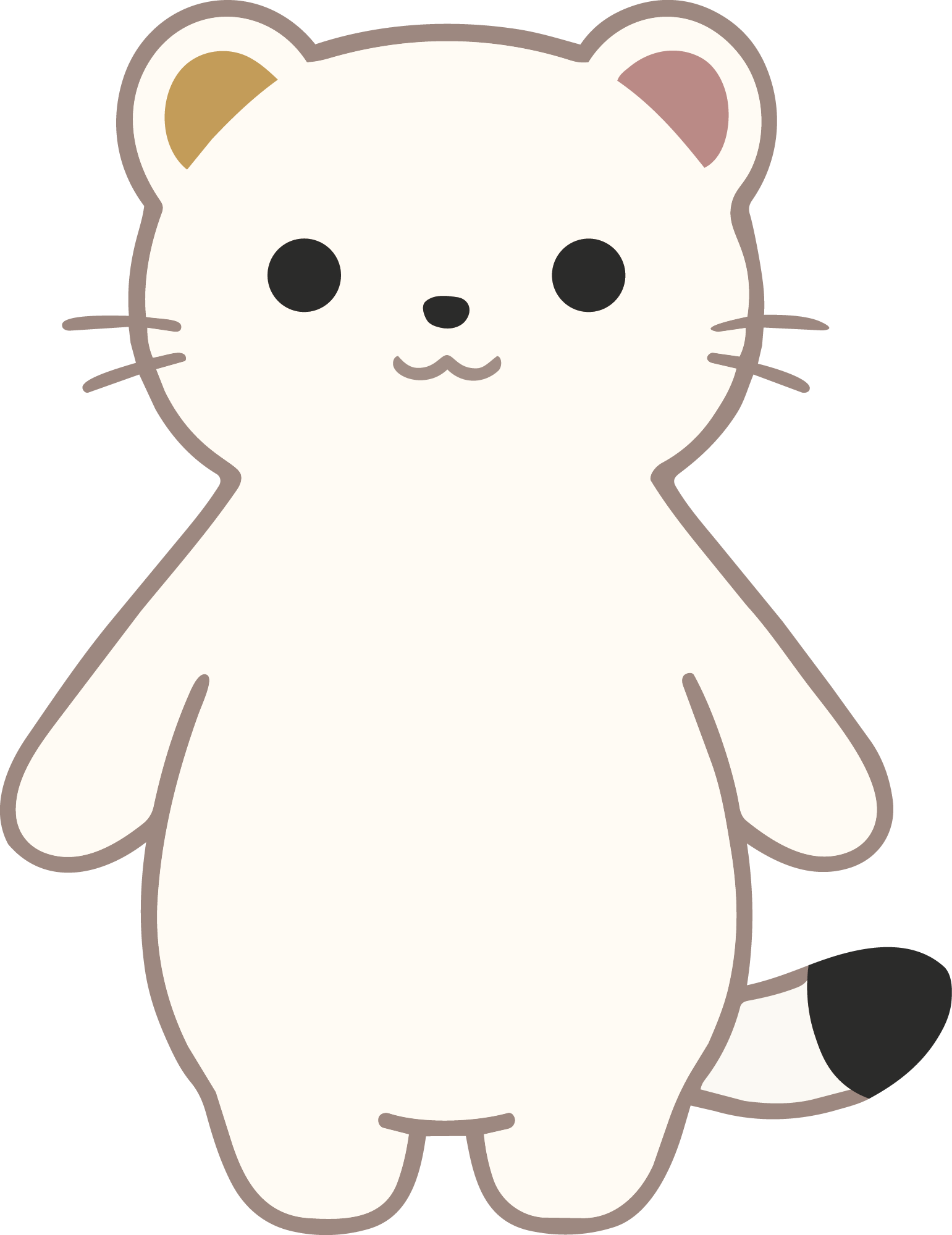okojoya公式マスコット オコジョの女の子 える の正面イラスト